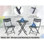 Ensemble bistro 3 pièces avec table ronde et 2 chaises, ensemble d'extérieur en métal pour terrasse-129436213
