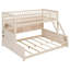 Lit simple superposé au-dessus de grand lit simple avec tablettes intégrées, lumières à changement de couleur et panneau perforé, beige-2077960600