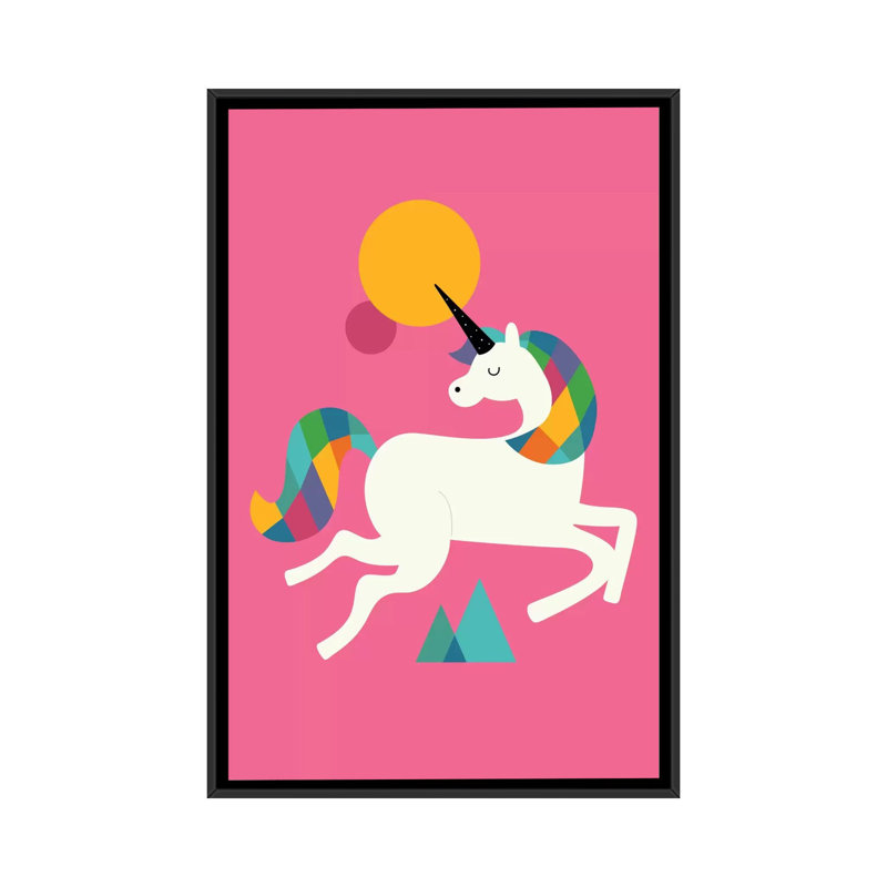 «To Be A Unicorn» par Andy Westface, reproduction sur toile tendue, H 26 po x l 18 po x P 1,5 po, Toile avec cadre noir