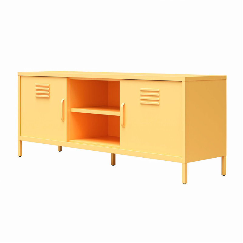 Meuble télé Cache pour téléviseur de 65 po ou moins, Jaune