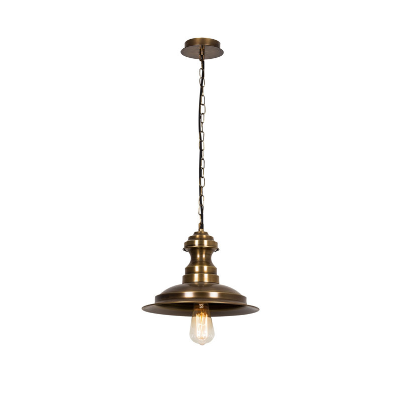 Adjustable Height Metal Body Cone Single Pendant, 7.87" H x 11.8" W x 11.8" D