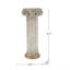 Meuble piédestal 13 po x 13 po en magnésium blanc antique avec colonne nervurée et base dorée