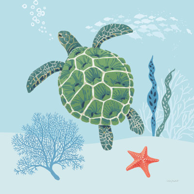 «Nissa Free As The Ocean III On Blue on Canvas» par Lisa Audit Print