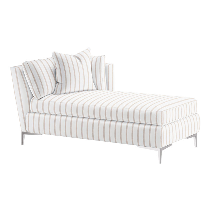 Aiden Chaise Lounge, Right Hand Facing, Polished Stainless, Perigold Page Navy