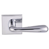 Basel Round Passage (Hall & Closet) Door Lever with Square Rosette