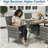 1-Piece All-Weather Square Rattan Patio Dining Table With Acacia Wood-1778622237