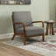 Chaise d'appoint rembourrée en tissu gris foncé et bois foncé Theresa