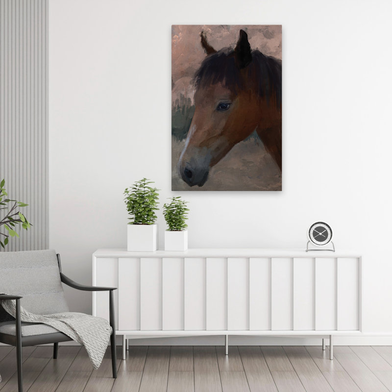 «My Little Filly», art contemporain, cheval brun, H 36 po x l 24 po