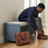 Rustic Entryway Storage Bench With Cushion - Shutter Door Organizer For Shoes And Accessories-199353378