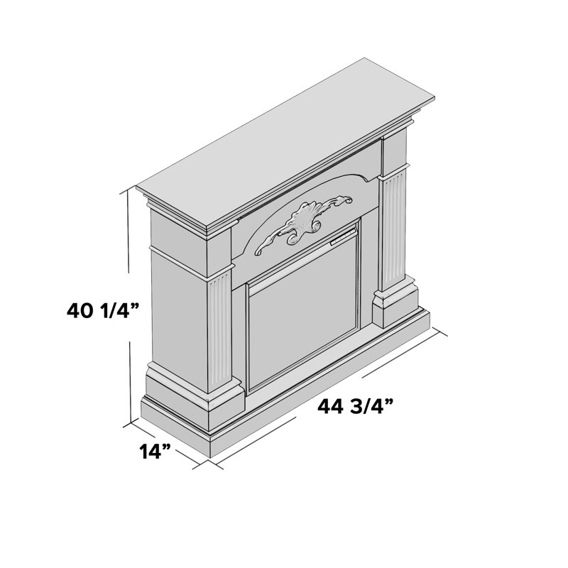 Vanegas Fireplace with Fireplace Included, Ivory