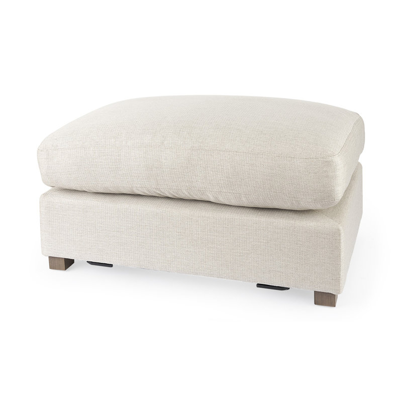 Demi-repose-pieds recouvert de tissu gris clair, Tissu beige
