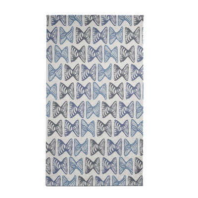 Tapis décoratif bleu géométrique