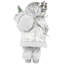 Figurine de Noël 12 "blanche et argentée avec bâton et cadeau
