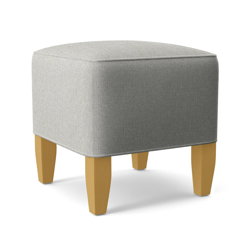 Brooklyn Upholstered Ottoman, Beige Performance Fabric; 0851-73, Honey Finish