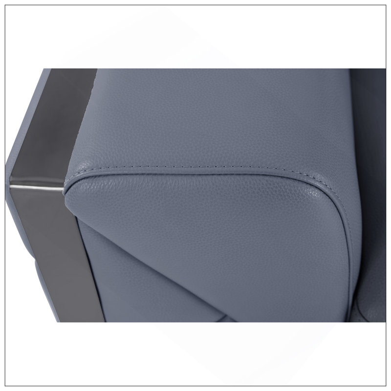 Causeuse en cuir italien Global United, Light Blue