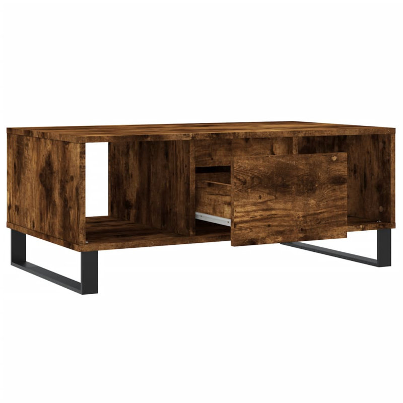 Aldrik Sled Coffee Table with Storage, Smoked Oak