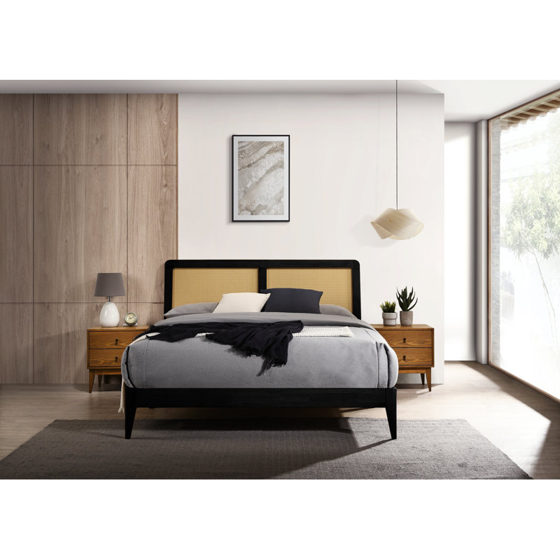 Oliver Wooden Platform Bed, Black