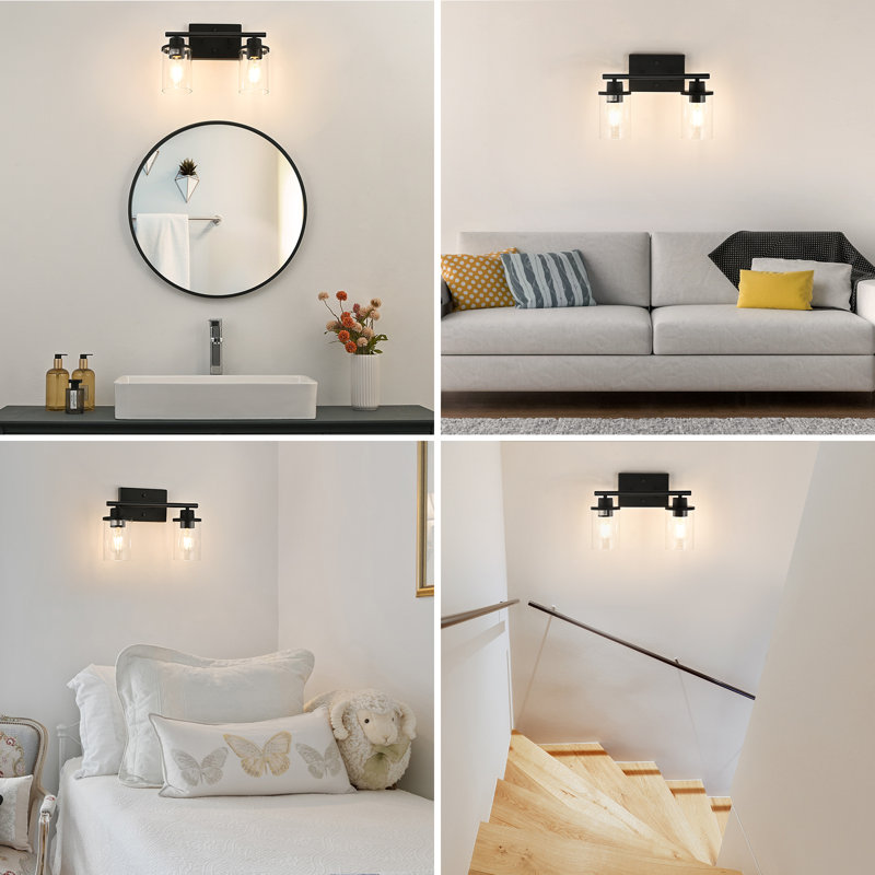 2 - Light Dimmable Vanity Light, Black