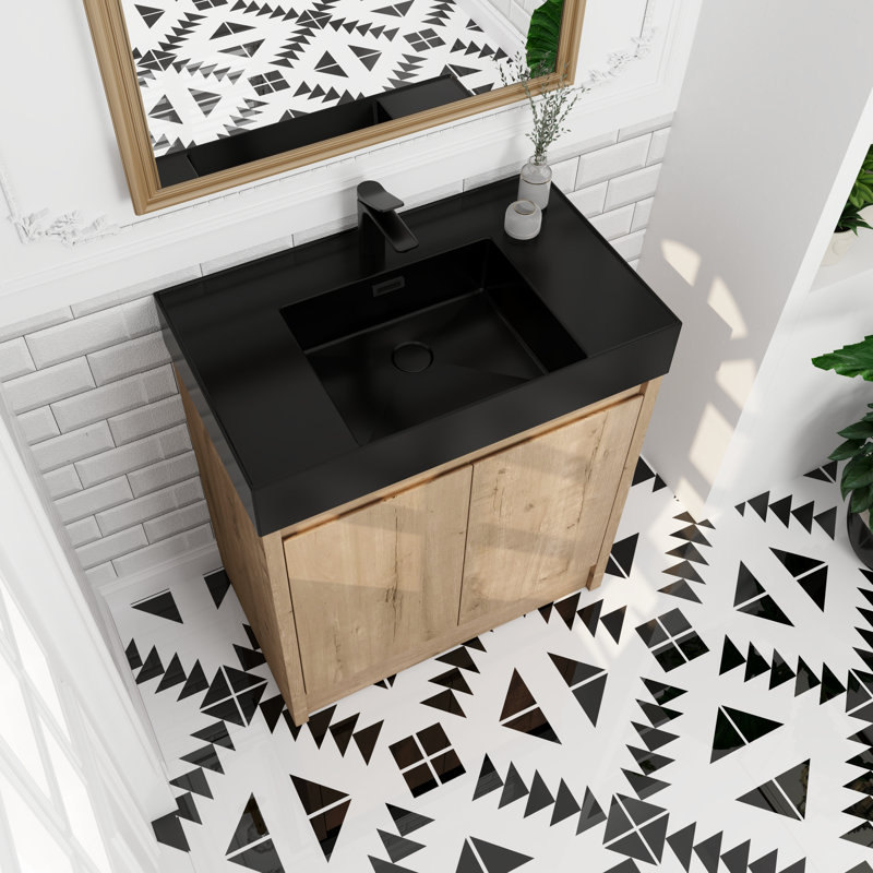 Meuble-lavabo simple 29,53 po avec comptoir en résine