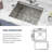 23" L x 19" W x 13" D Undermount Bar Sink Laundry Utility Sink Stainless Steel Workstation Sink