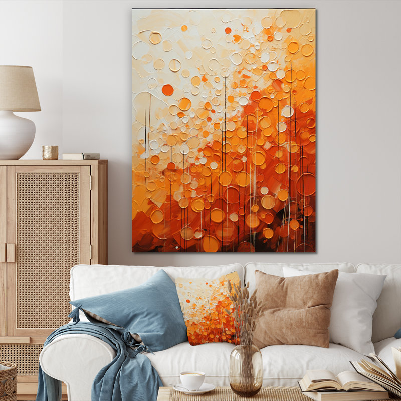 «Tangerine Tango IV», art abstrait sur toile, Toile tendue, H 20 po x l 12 po x P 1 po