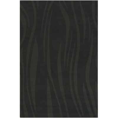 Doraville Authentic Hand-Tufted Handmade Olive Green High-Low Pile Modern Abstract Wave Wool Area Rug