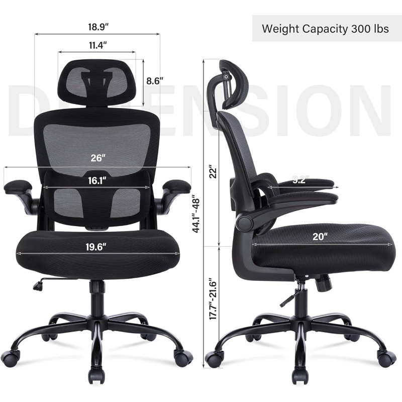 Chaise de bureau Devli, Black, Black
