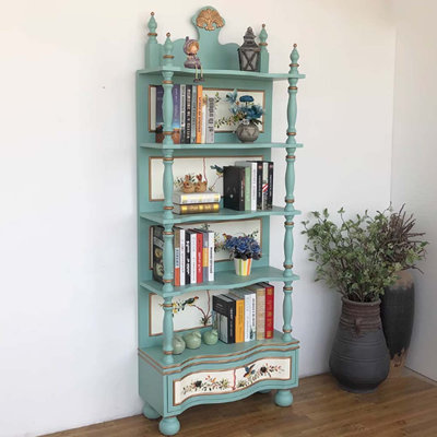 Painted solid wood bookcase