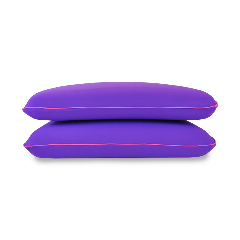 Memory Foam Fun Pillow Medium Standard Bed Pillow with Cool-to-the-Touch Cover, Galactic Purple