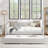 Yamit Daybed With Trundle Upholstered Sofa Bed, With Vertical Stripes, Linen Fabric-504064079-504064078