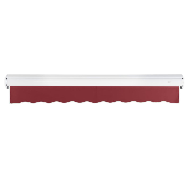Awntech Key West Patio Retractable Awning with Cassette, Burgundy, Left Side, 18' W x 10' D