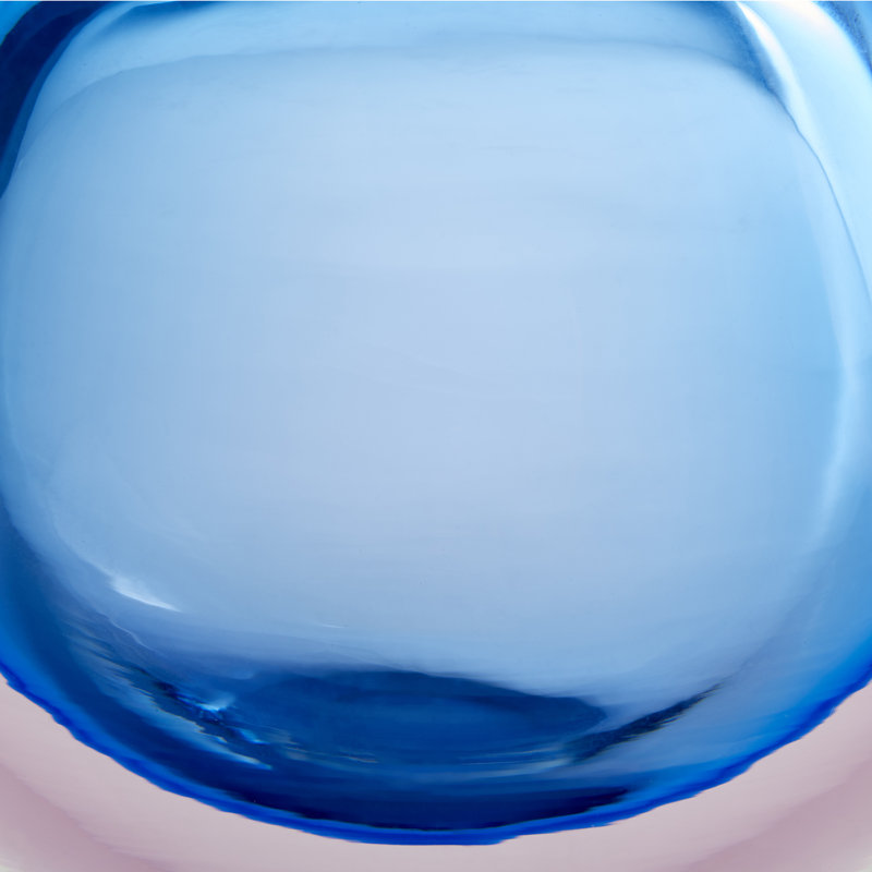 Oxblend Glass Table Vase 1, 7" H x 6.75" W x 6.75" D