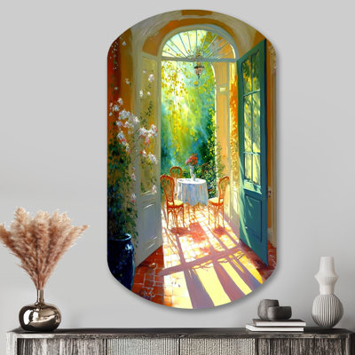 ëSunlight Bliss At The Cottage Ië - art mural asymétrique en métal Lake House Cottage