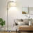 Dimmable LED Arc Floor Lamp For Living Room - 1200 Lumens, Adjustable Linen Shade, Rotatable Stand-1581953101
