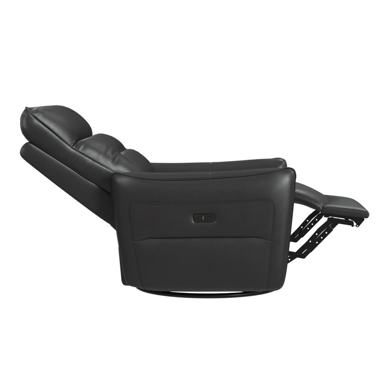  Fauteuil inclinable Rodger P1 avec fauteuil oscillant et pivotant en gris Del Mar, Cuir gris