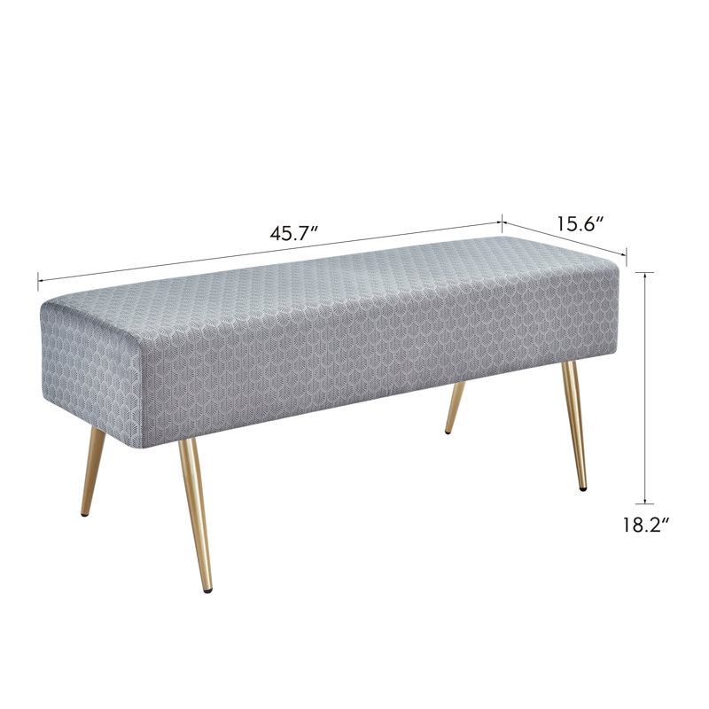 Banc recouverts de tissu d'ameublement, Gris