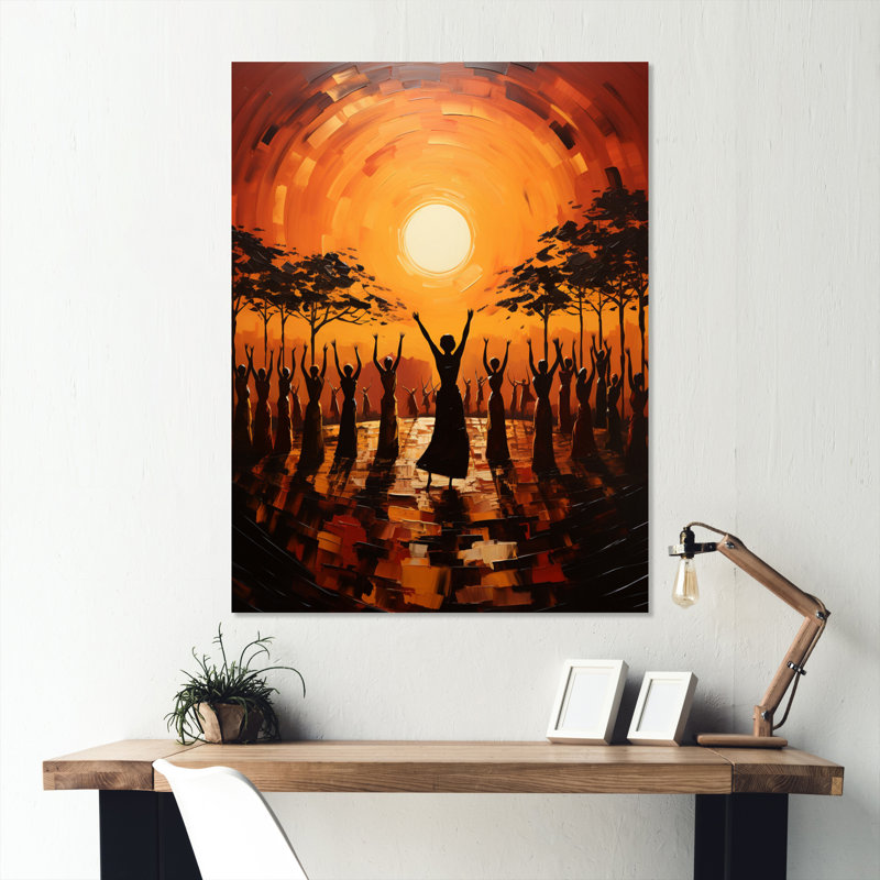 African Savannah Melody III - Art africain, impressions murales en métal, H 32 po x l 24 po x P 1 po