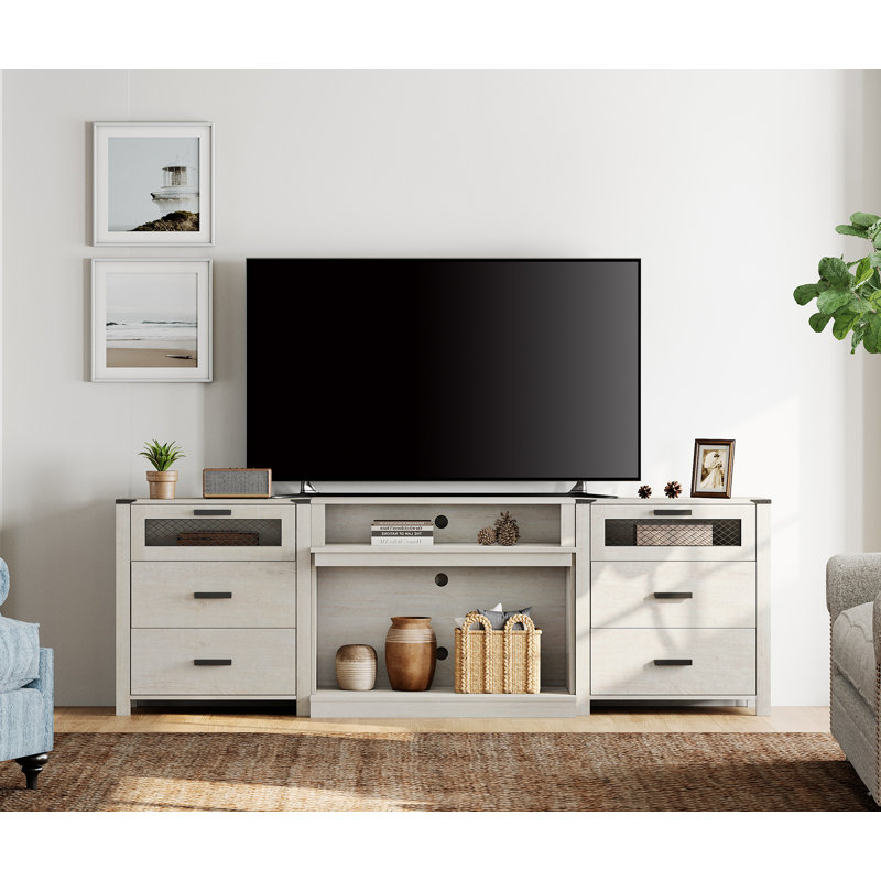 Gracie Oaks 6 Drawer TV Stand Set For 100 Inch TV, 30.9'' H x 72'' W x 15.5'' D, White, No