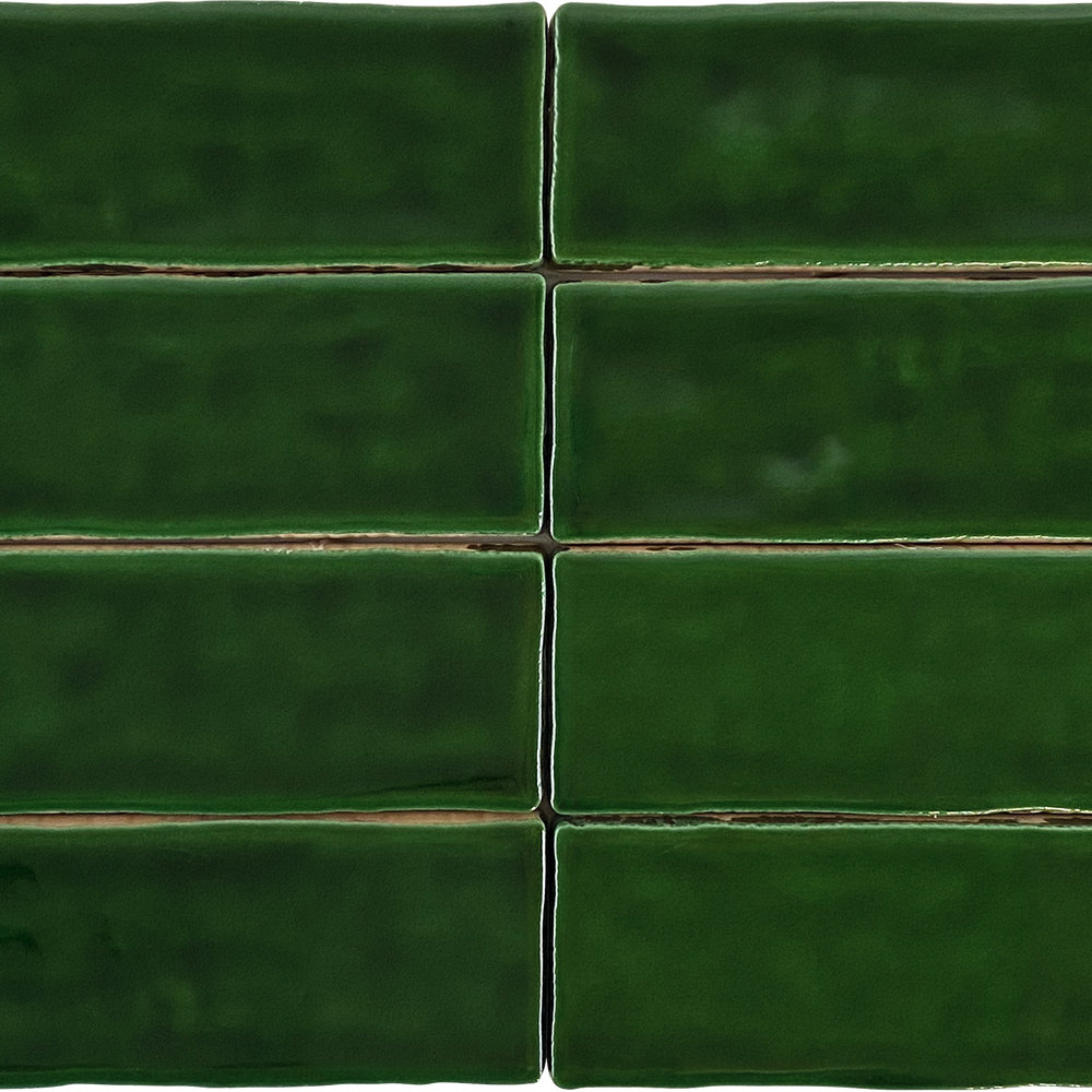 Lake Como 2" x 10" Glossy Tile, Urano Verde