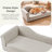 Oversized Chaise-Style Pet Sofa For Medium & Large Dogs With Wave Backrest, Single Armrest, Removable Cushion & Breathable Linen Fabric-1280249318