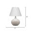 Lampe de table Fern en céramique avec abat-jour en lin, crème-696986791