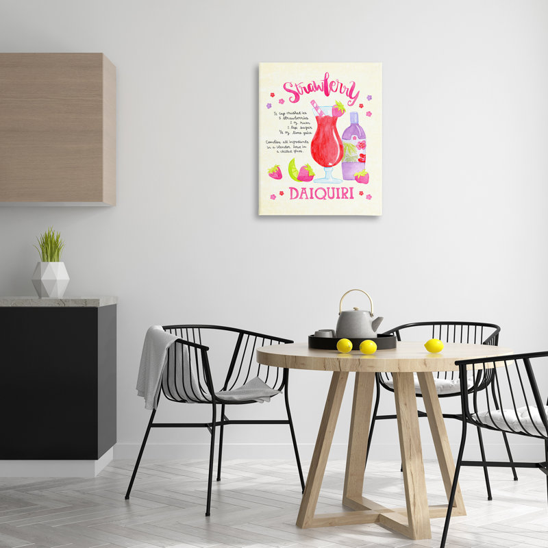  «Strawberry Daiquiri Recipe», art mural sur toile par Jessica Weifle, H 30 po x l 24 po