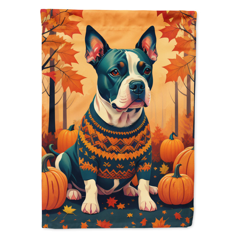 Pit Bull Terrier Fall House Flag