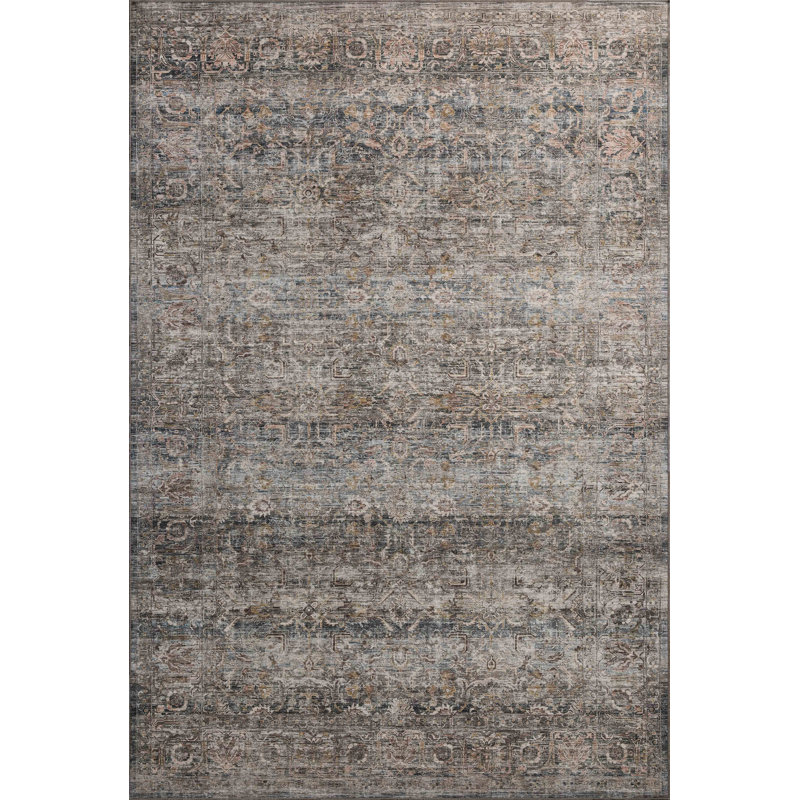Tapis colombe / doré Amber Lewis x Loloi lavable à la machine, Rectangle 9 pi x 12 pi
