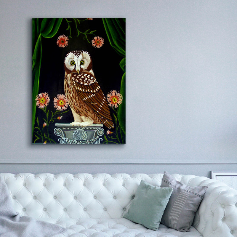 «Owl Guardian Print» par Catherine A Nolin, art mural sur toile, H 54 po x l 40 po x P 1,5 po