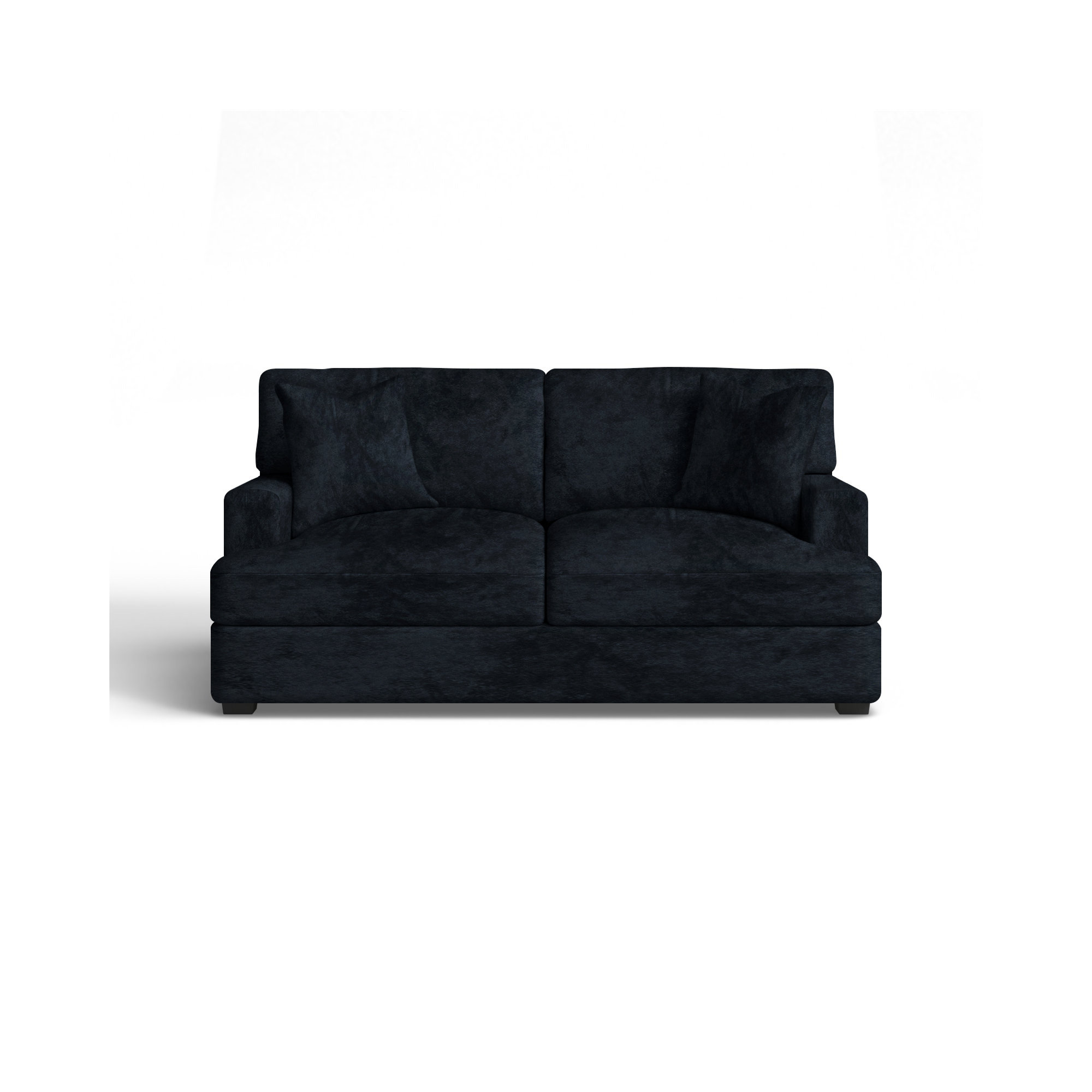 Emilio 65'' Upholstered Loveseat, Bella Ink Blue Performance Velvet
