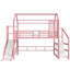 Lit double mezzanine rose avec glissade, structure, bruit et tablettes de rangement pour les escaliers en métal améliorant la chambre à coucher-130428426