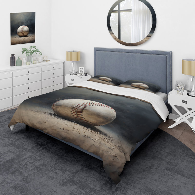 Ensemble de housse de couette en microfibre / polyester Baseball Subtle Strikeout Bedding