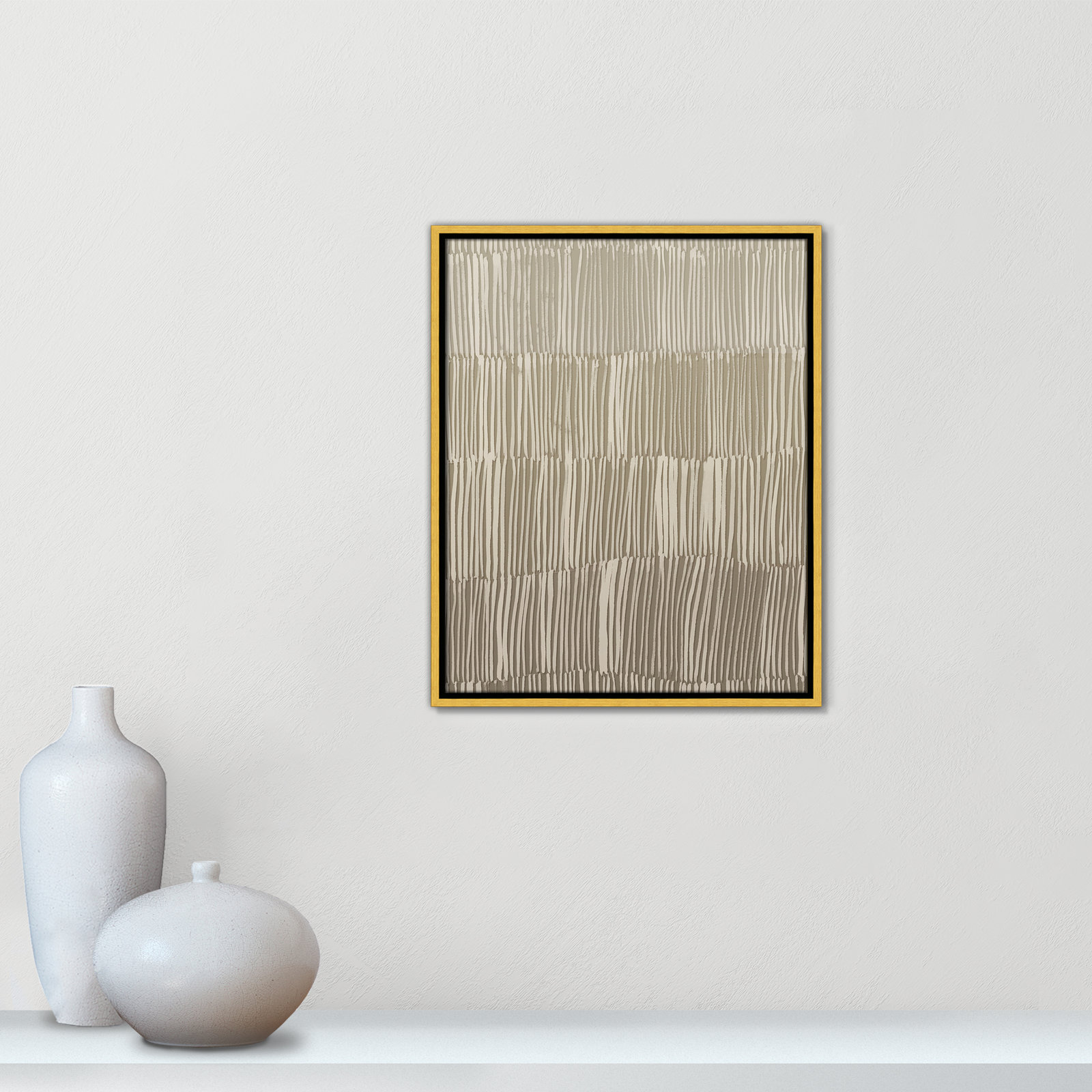 Linear Calm II Print by , 21.5" H x 17.5" W, Gold Floater