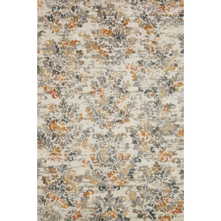 Tapis beige / ivoire à motif floral Magdy